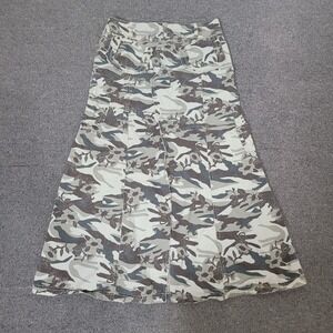 Bailey's Point Size 7 Maxi Skirt Women Floral Camo Paneled Cotton Utility